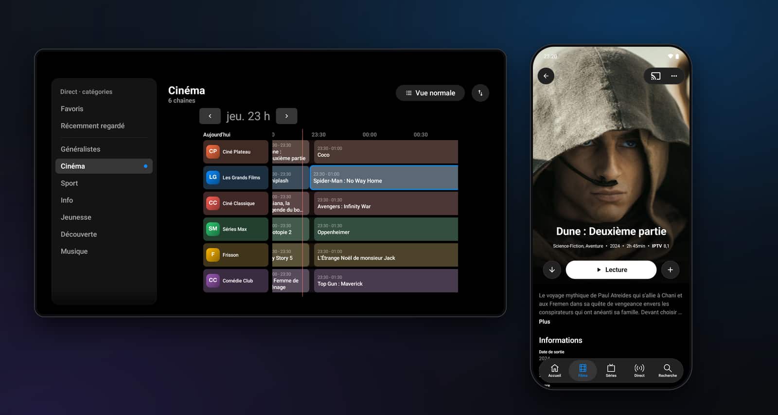 Noz IPTV on Android phones, tablets and TVs