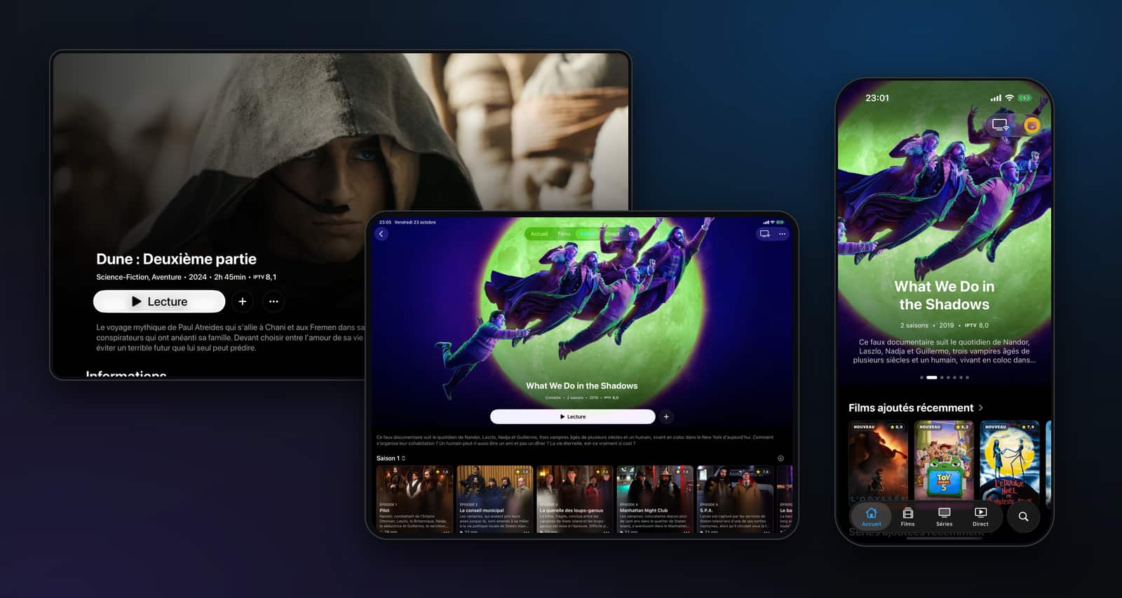 Noz IPTV on Apple TV, iPad and iPhone